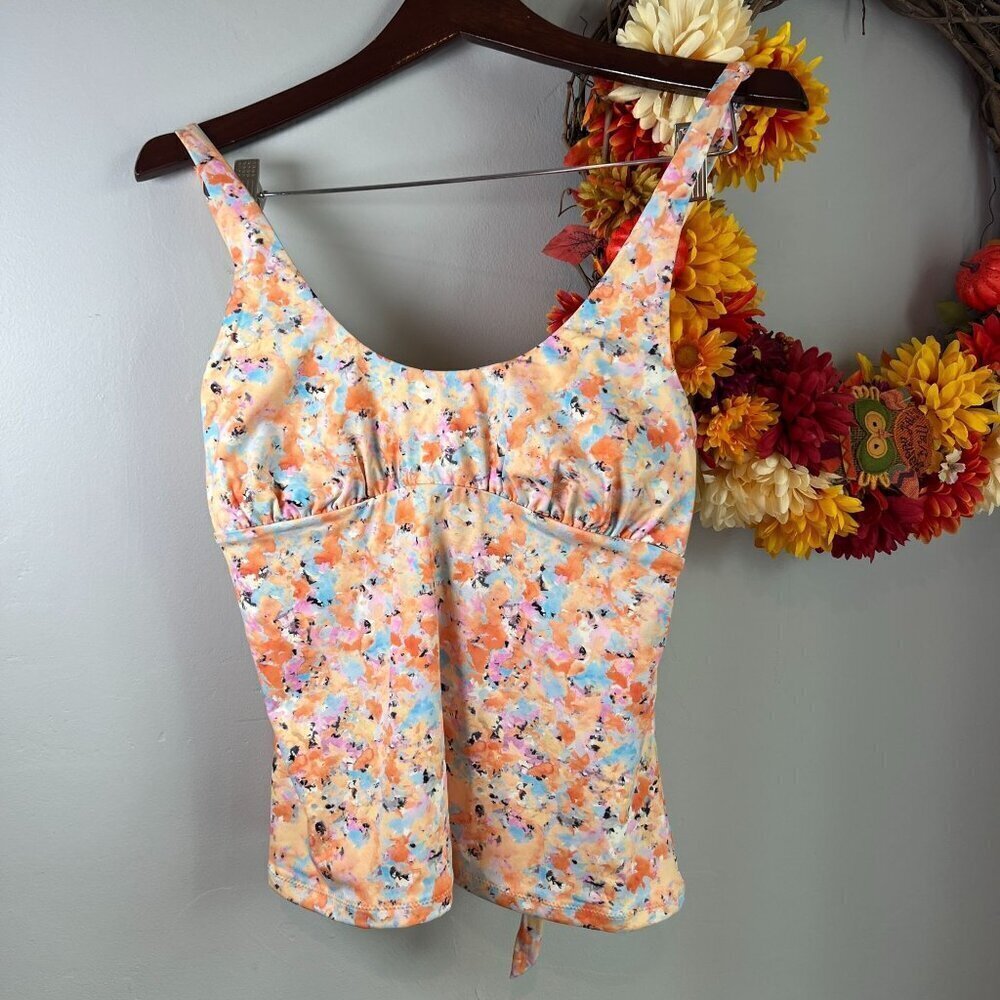 prAna Womens Mallorca Tankini Swim Top SMALL in Floral Impression
